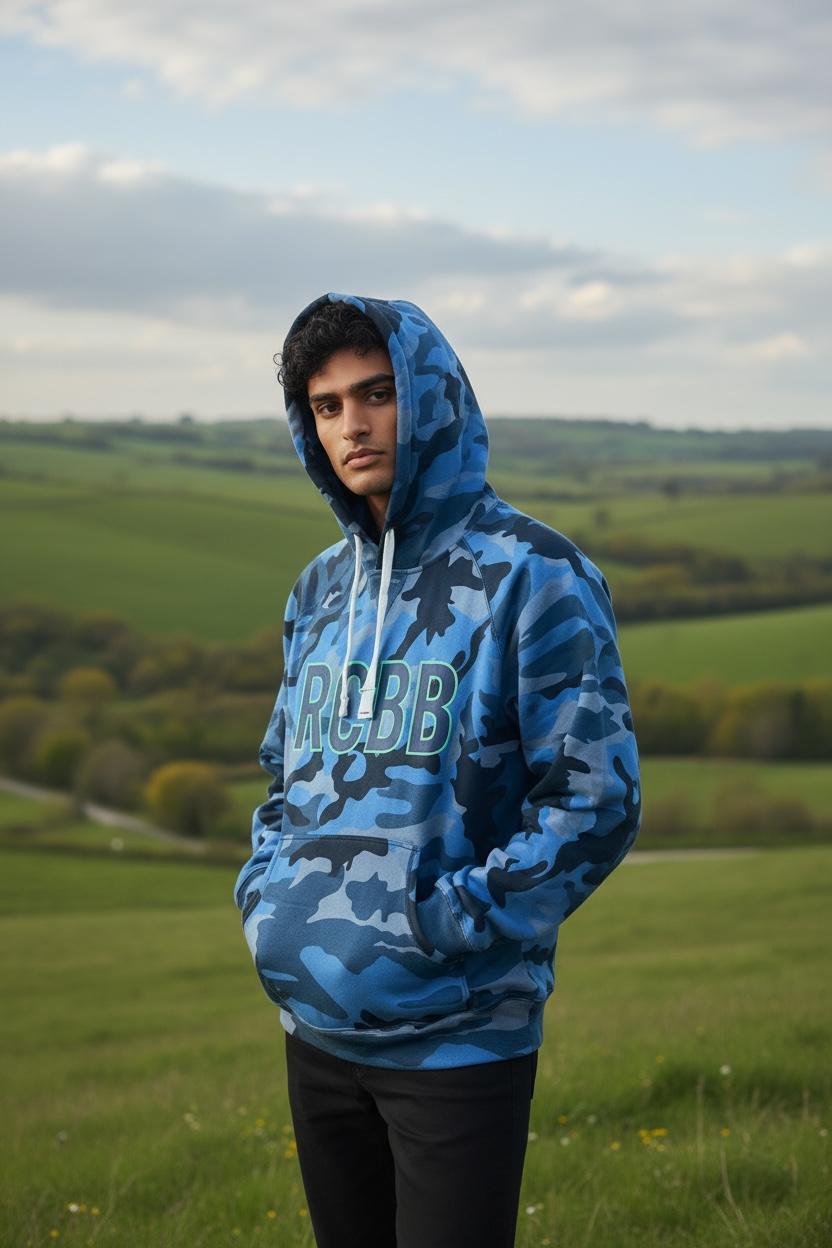 Sweat-shirt "RCBB" camouflage bleu